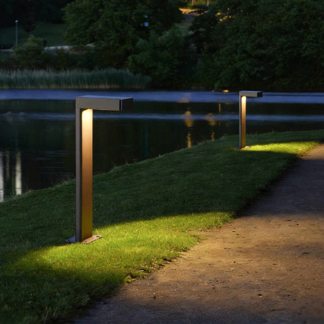 L-Shaped Bollard Light, Solar or Hardwired Path Light