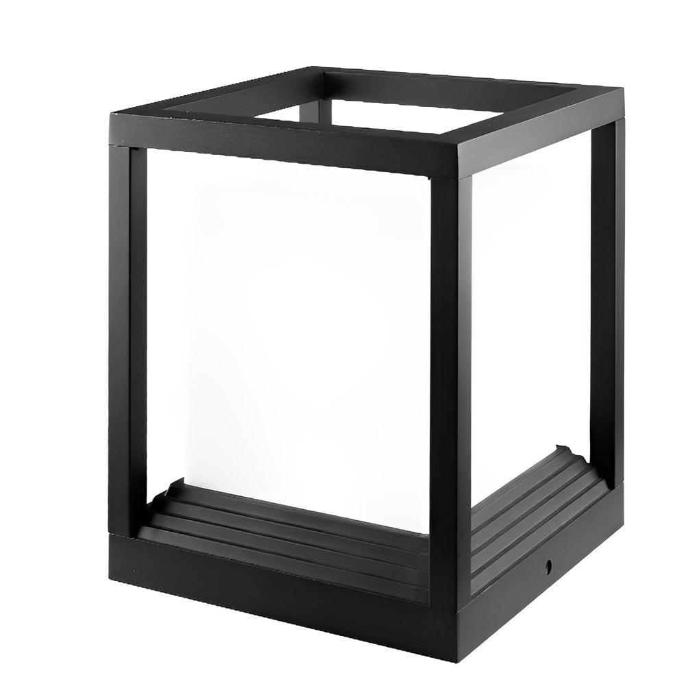 Garden Pedestal Light, Square Solar or Hardwired Post Lamp