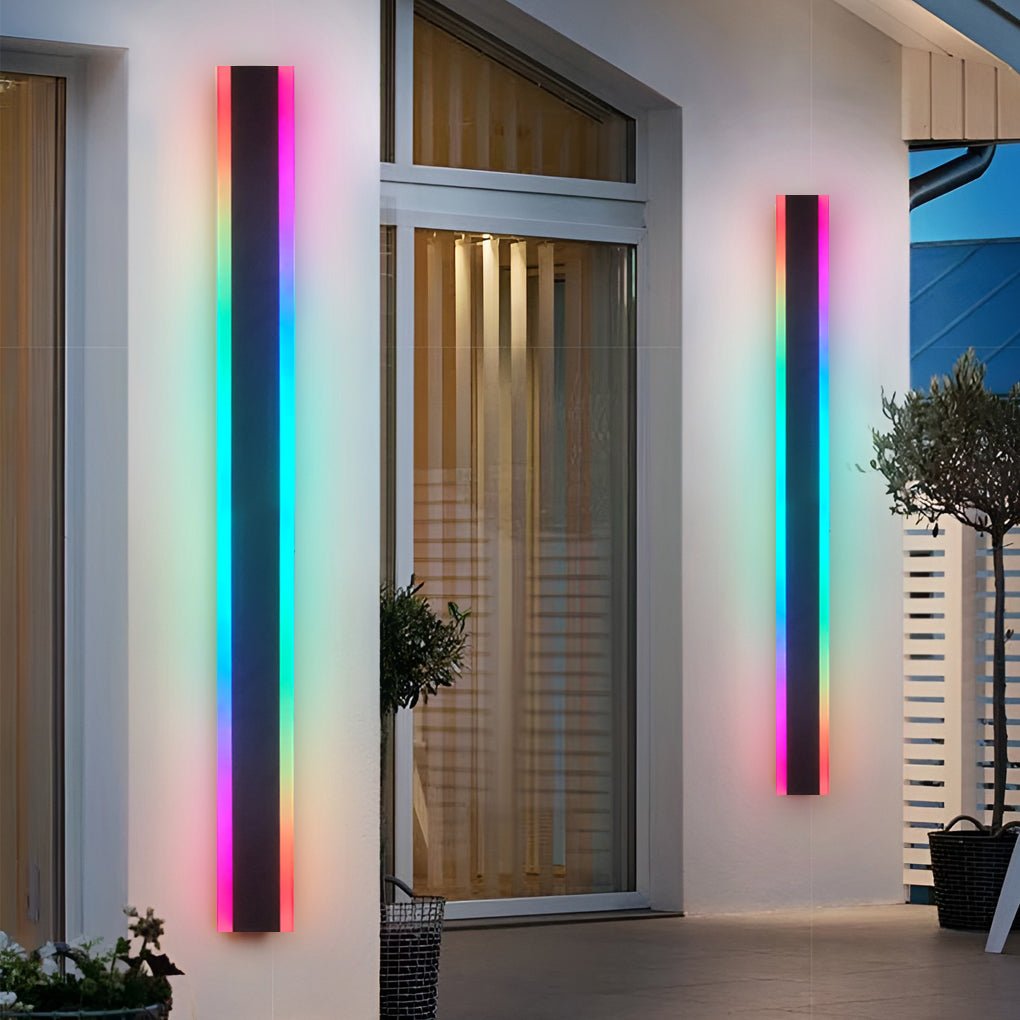 Rectangular LED Outdoor Wall Bar, RGB & Dimmable Gate Light