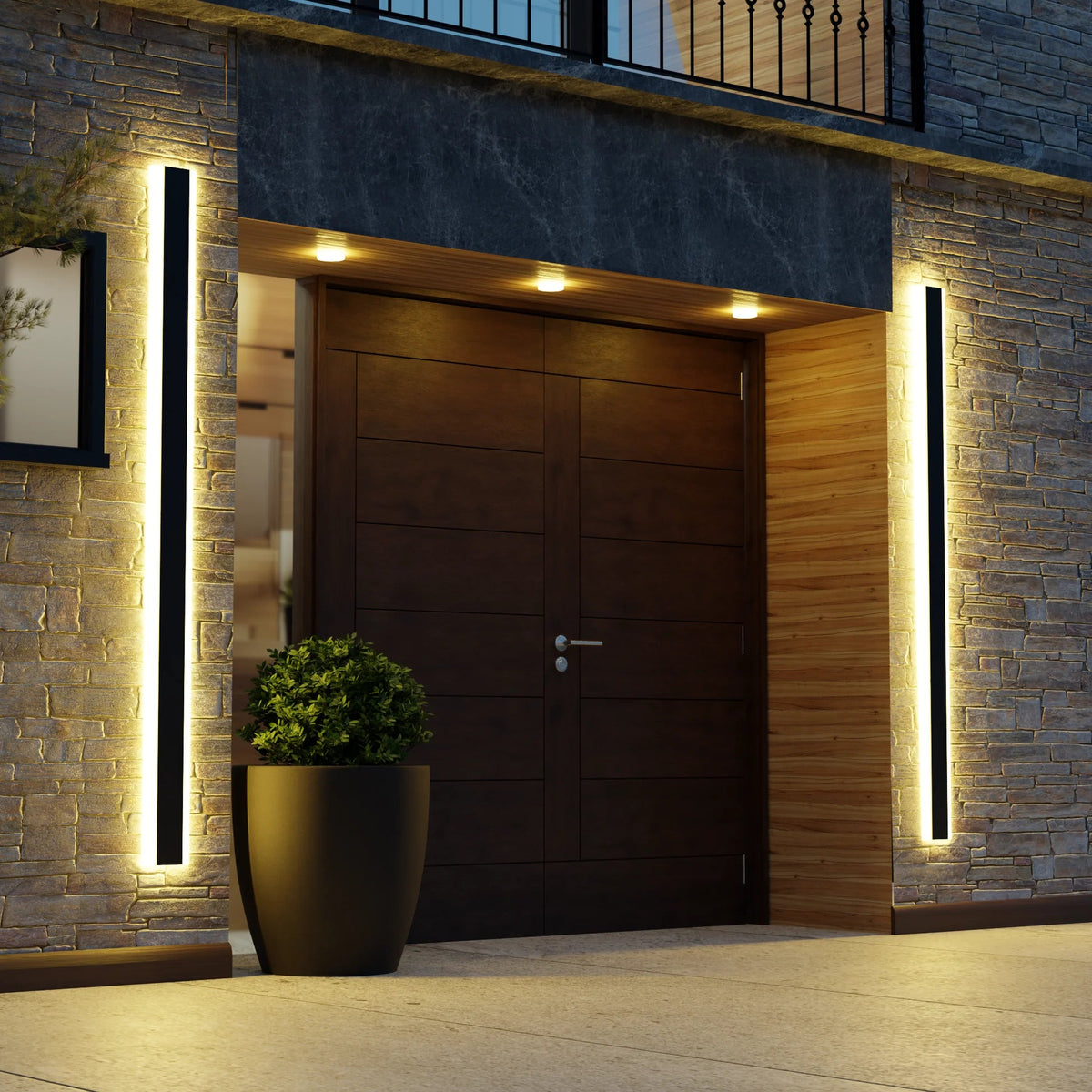 Rectangular LED Outdoor Wall Bar, RGB & Dimmable Gate Light