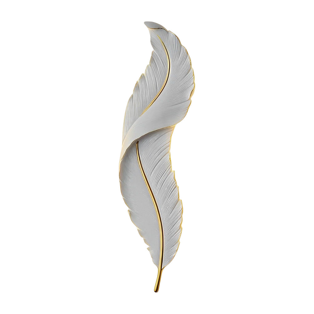 Feather Wall Light, Resin LED Wall Art Sconce