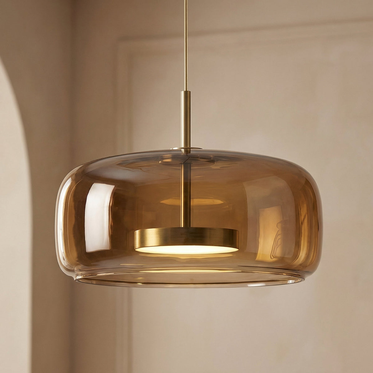 Amber Glass Pendant Light, Kitchen Island Mini Pendant Set
