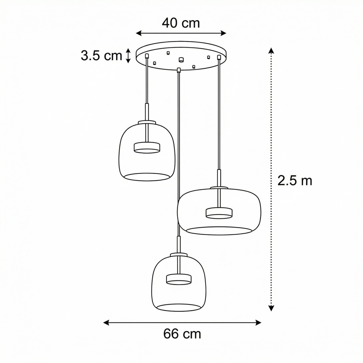 Amber Glass Pendant Light, Kitchen Island Mini Pendant Set
