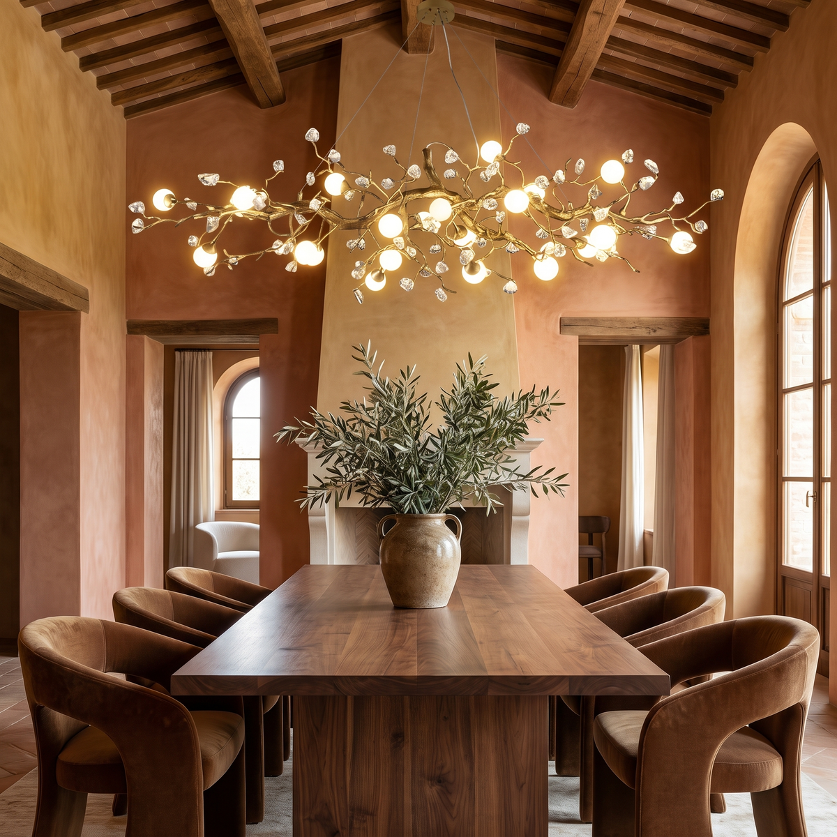 Orgi Linear Branch Chandelier in an elegant Italian setting