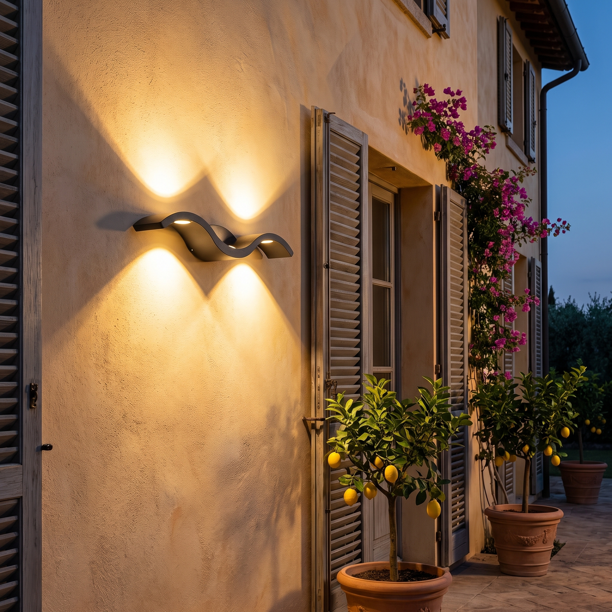 Wing Outdoor Wall Light in an elegant Italian setting