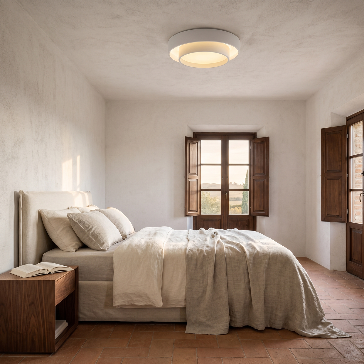 Cylinder LED Flush Mount in an elegant Italian interior