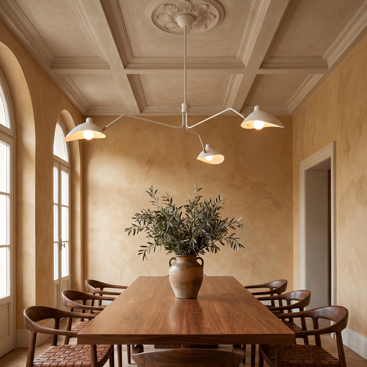 Mid Century Multi-Arm Chandelier in an elegant Italian interior