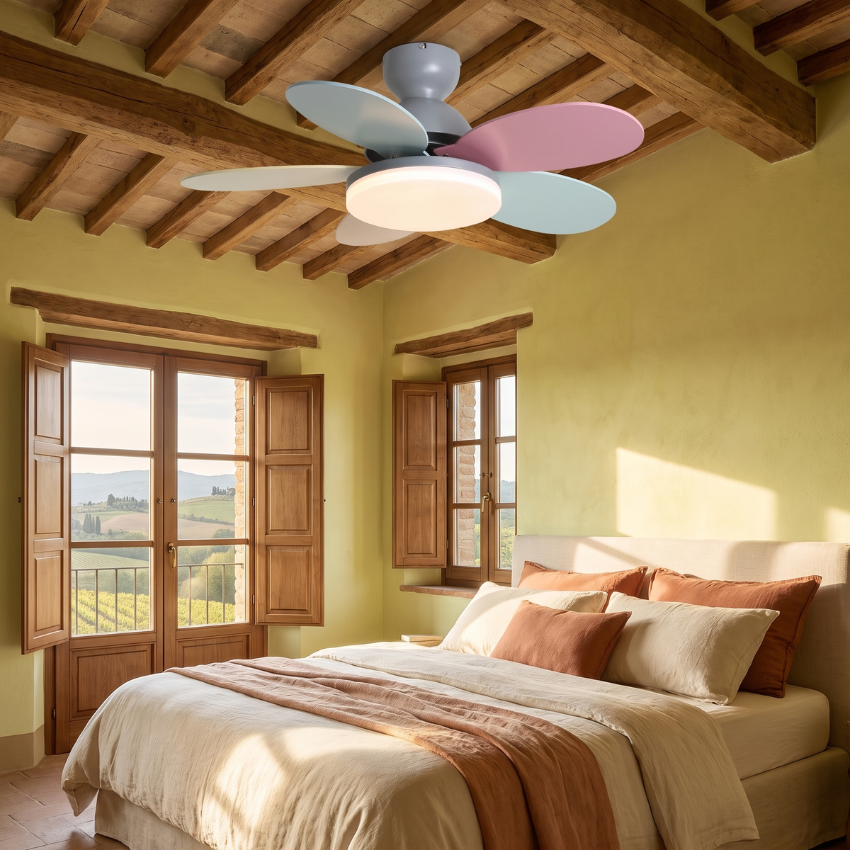 Flower Petal Ceiling Fan in an elegant Italian interior