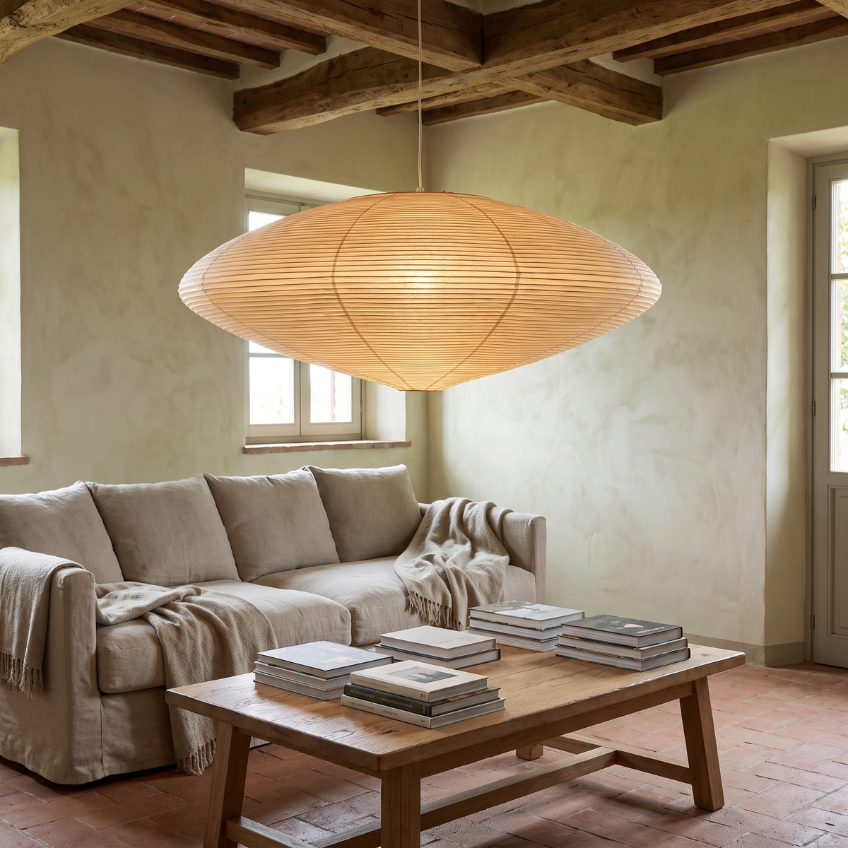 Mulberry Paper Pendant Light in an elegant Italian interior