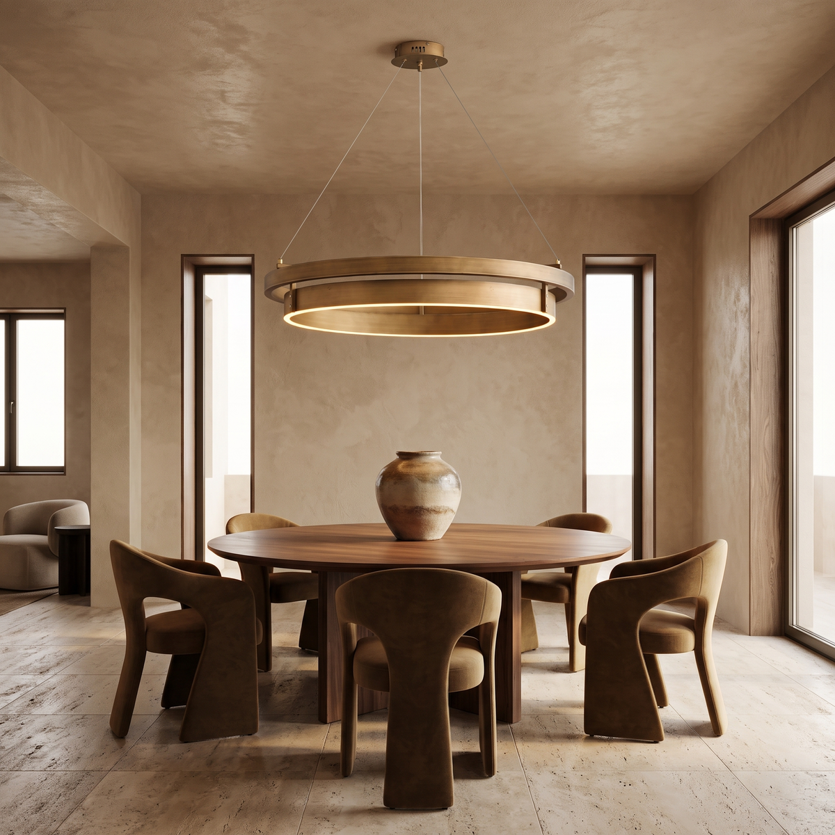 Double Ring LED Chandelier in an elegant Italian setting