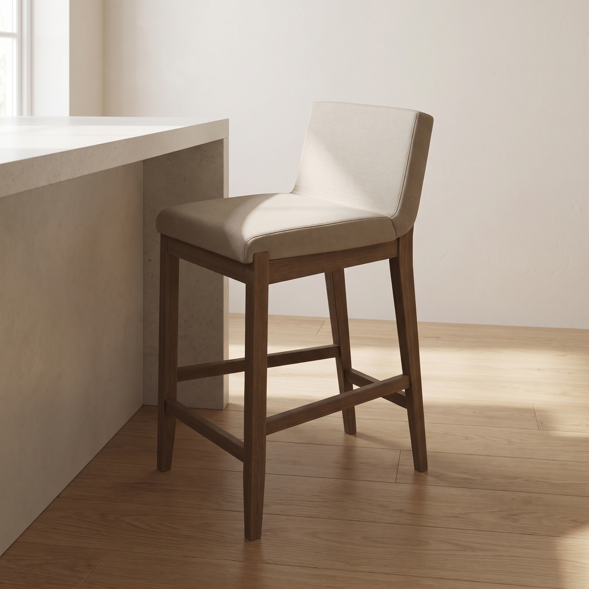 Wood Counter Bar Stool in a warm Italian interior
