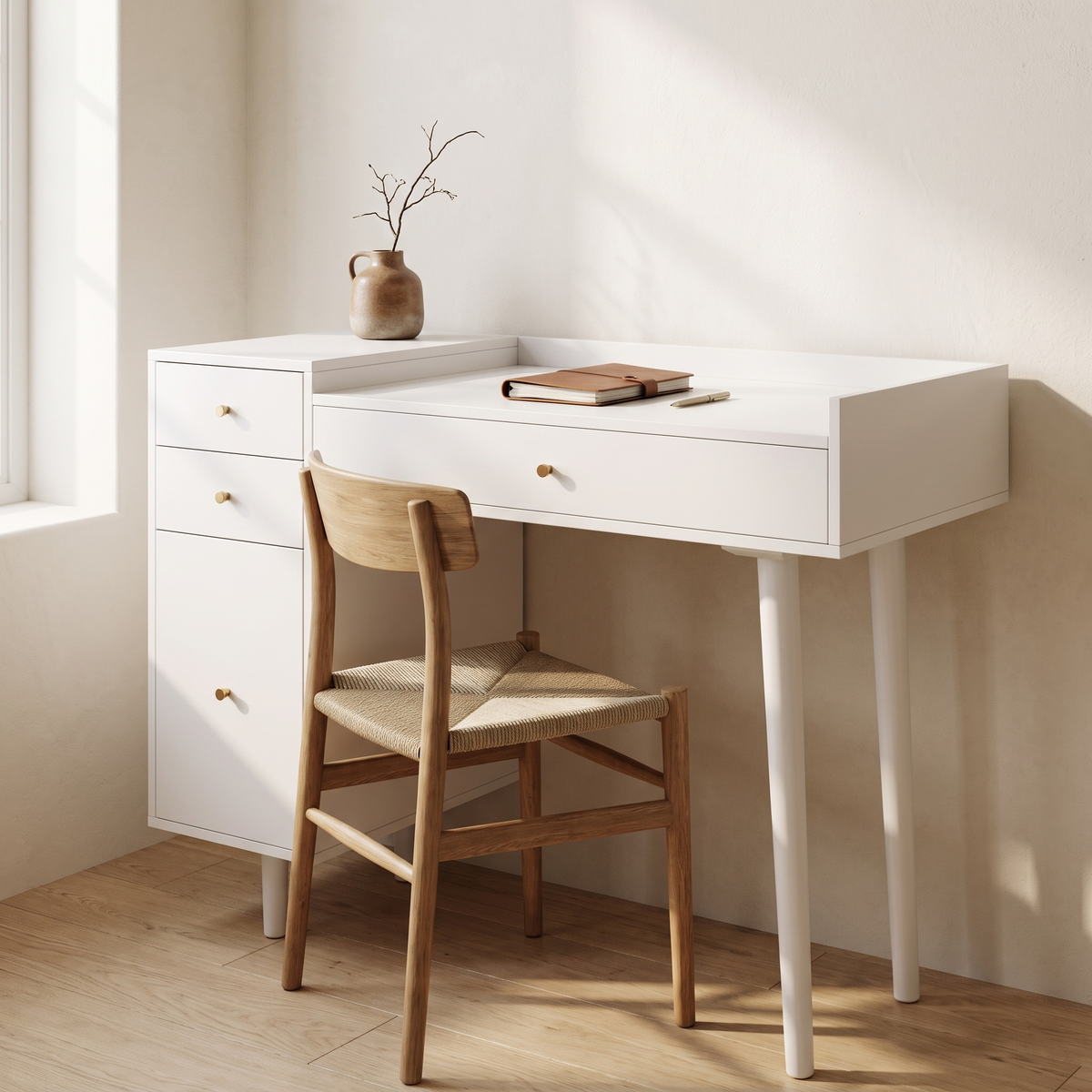 Mid Century Vanity Desk in a warm Italian interior