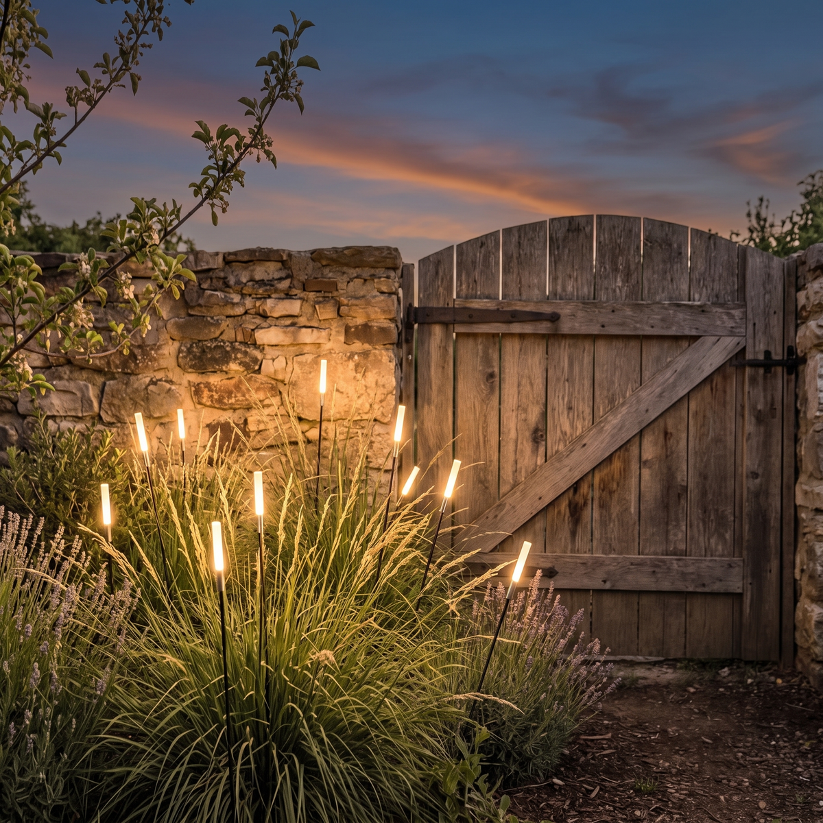 Reed Landscape Lights in an Italian villa garden
