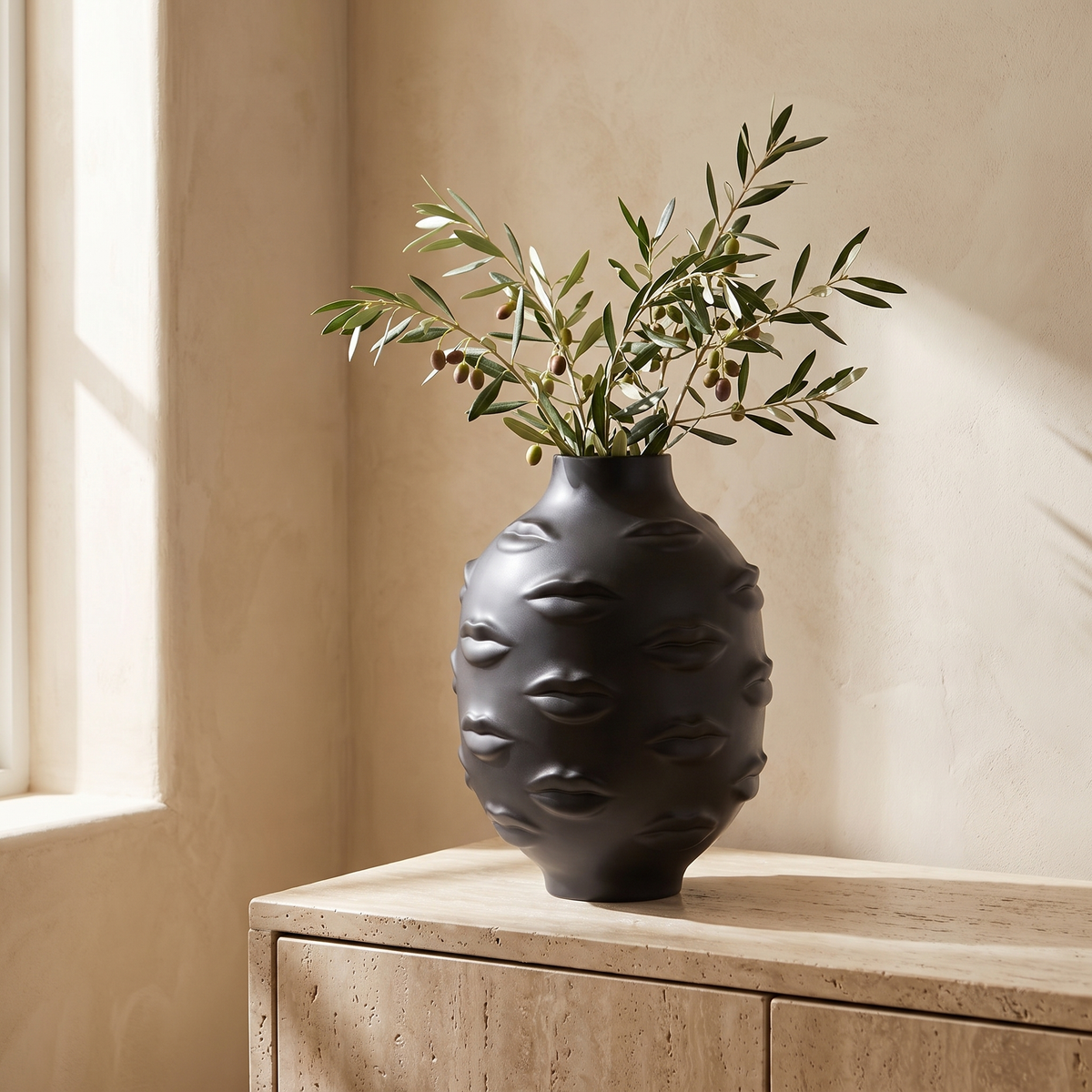 Gala Round Vase in a warm Italian interior