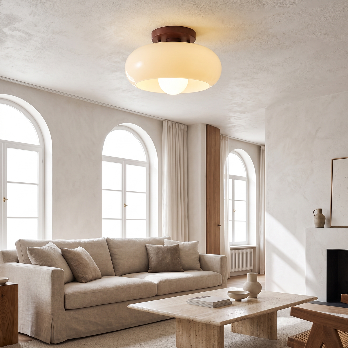 Modern Bauhaus Ceiling Light in a warm Italian interior