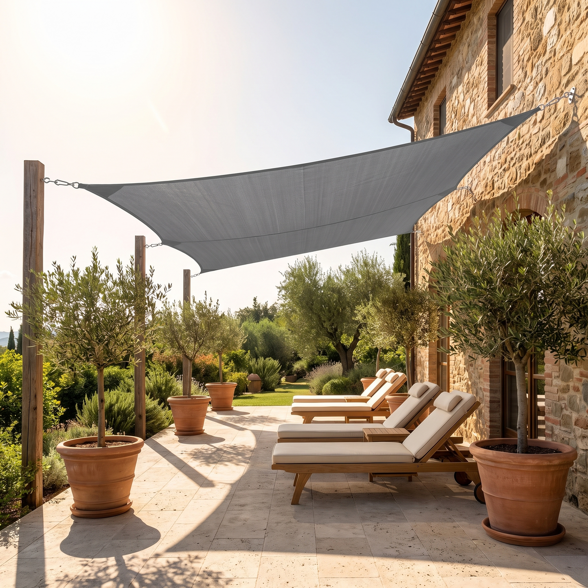 Outdoor Shade Sail Canopy at an Italian villa