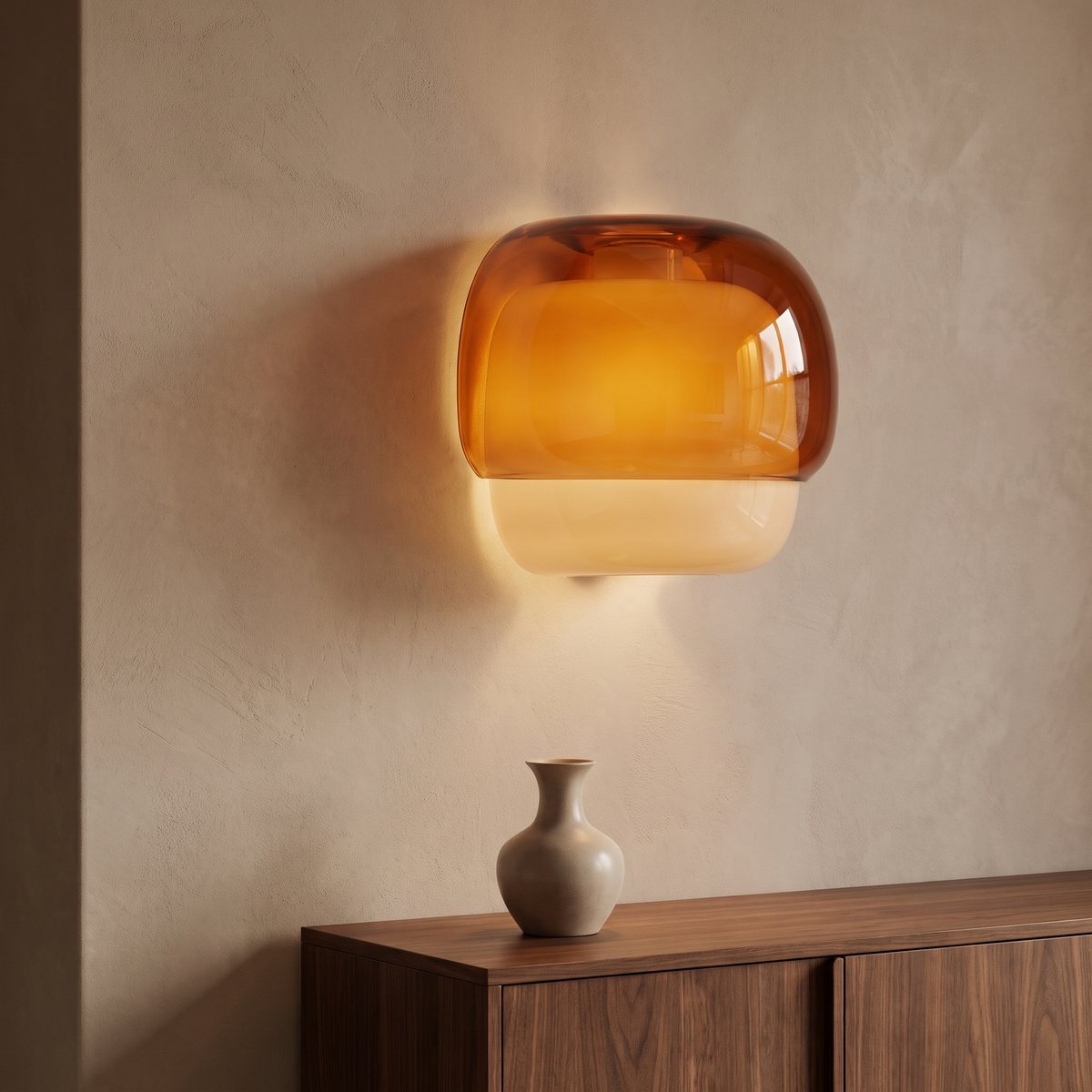 Bauhaus Mushroom Wall Sconce in a modern Italian interior
