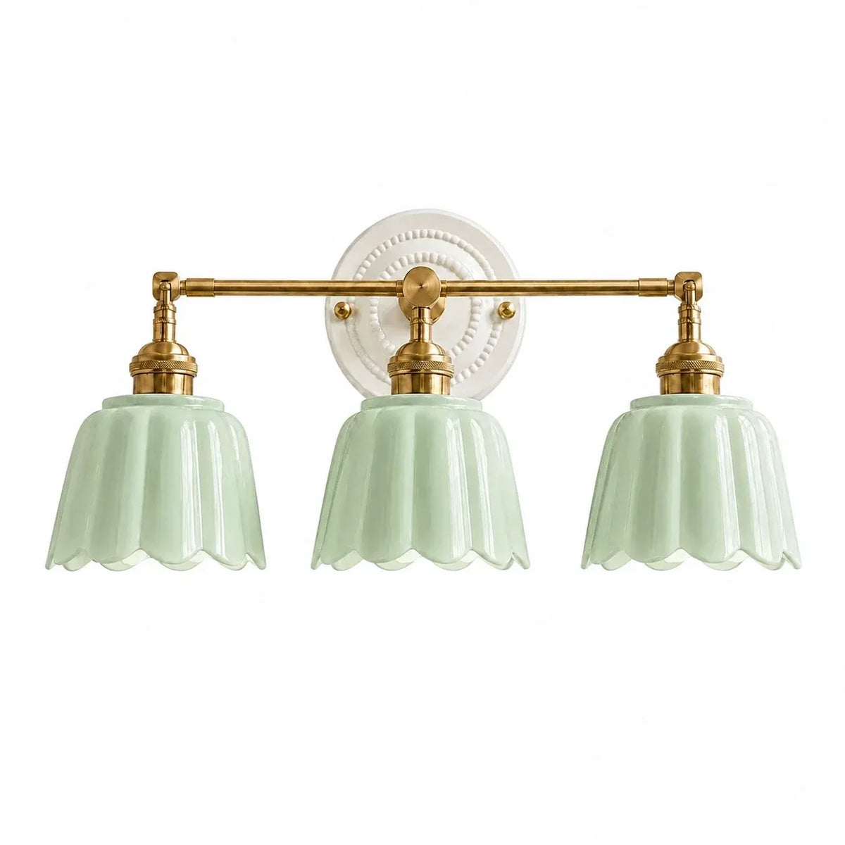 Ceramic Vanity Light, Scalloped Flower 2 or 3 Light Sconce