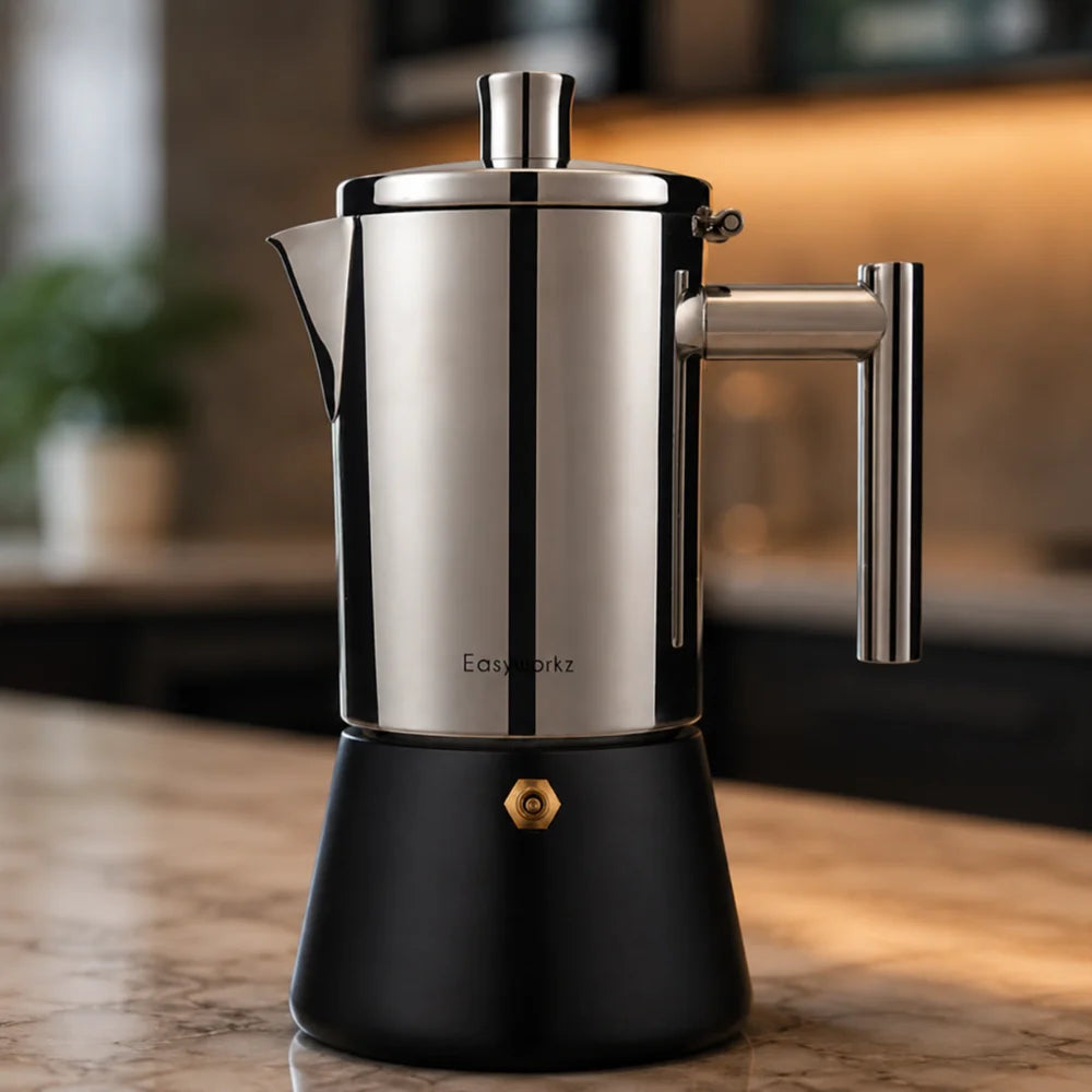Italian Moka Pot, Stainless Steel Stovetop Coffee Maker