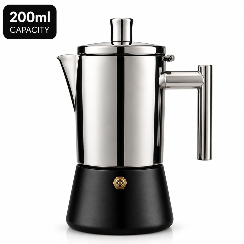 Italian Moka Pot, Stainless Steel Stovetop Coffee Maker