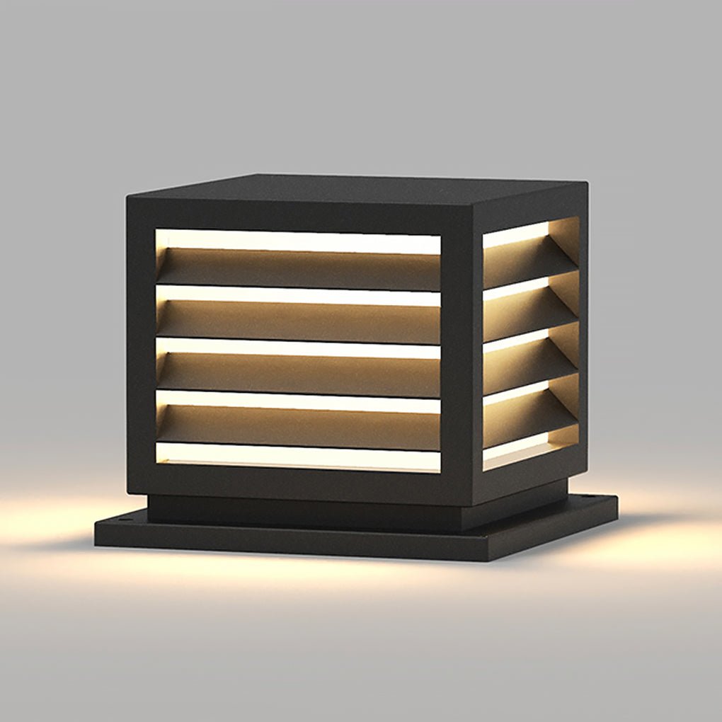 Post Cap Light, Square Solar or Hardwired Pillar Lantern