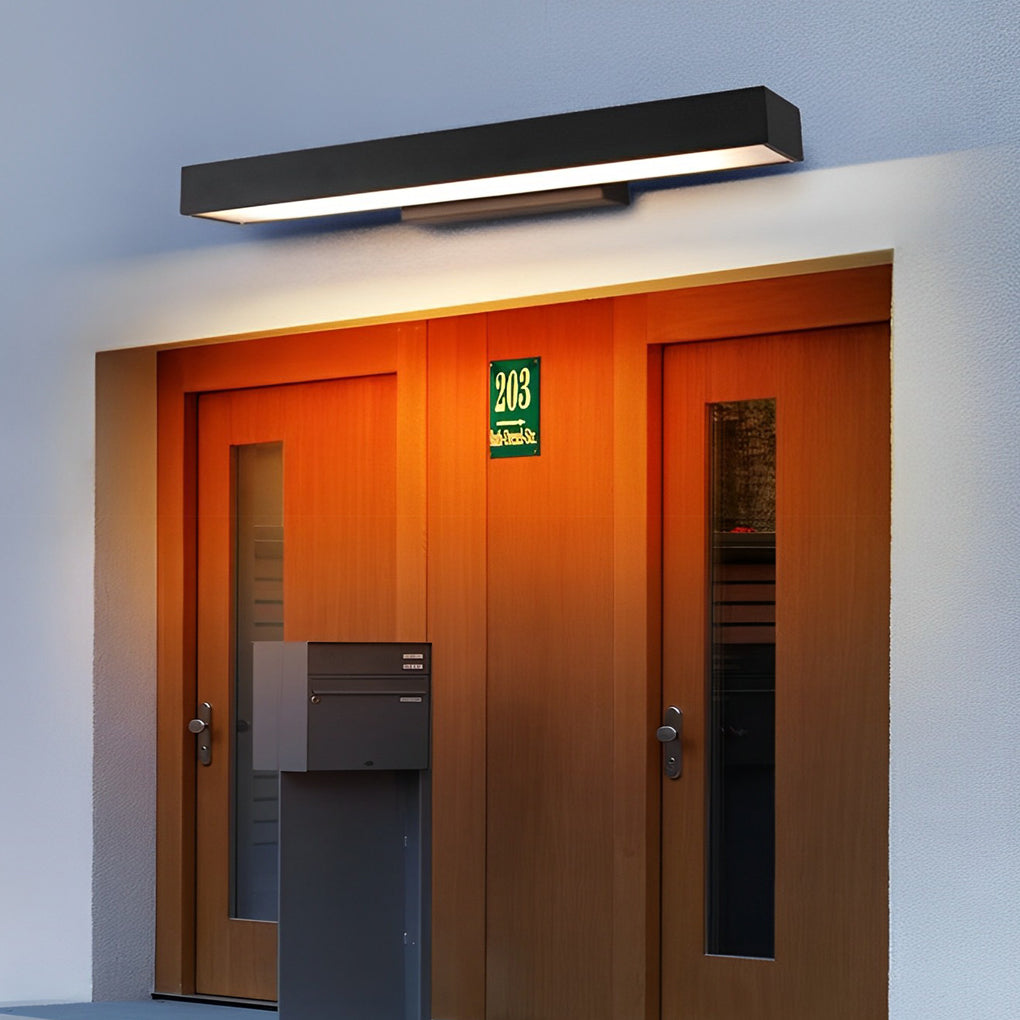 Outdoor LED Linear Wall Light, Black Motion Sensor Sconce
