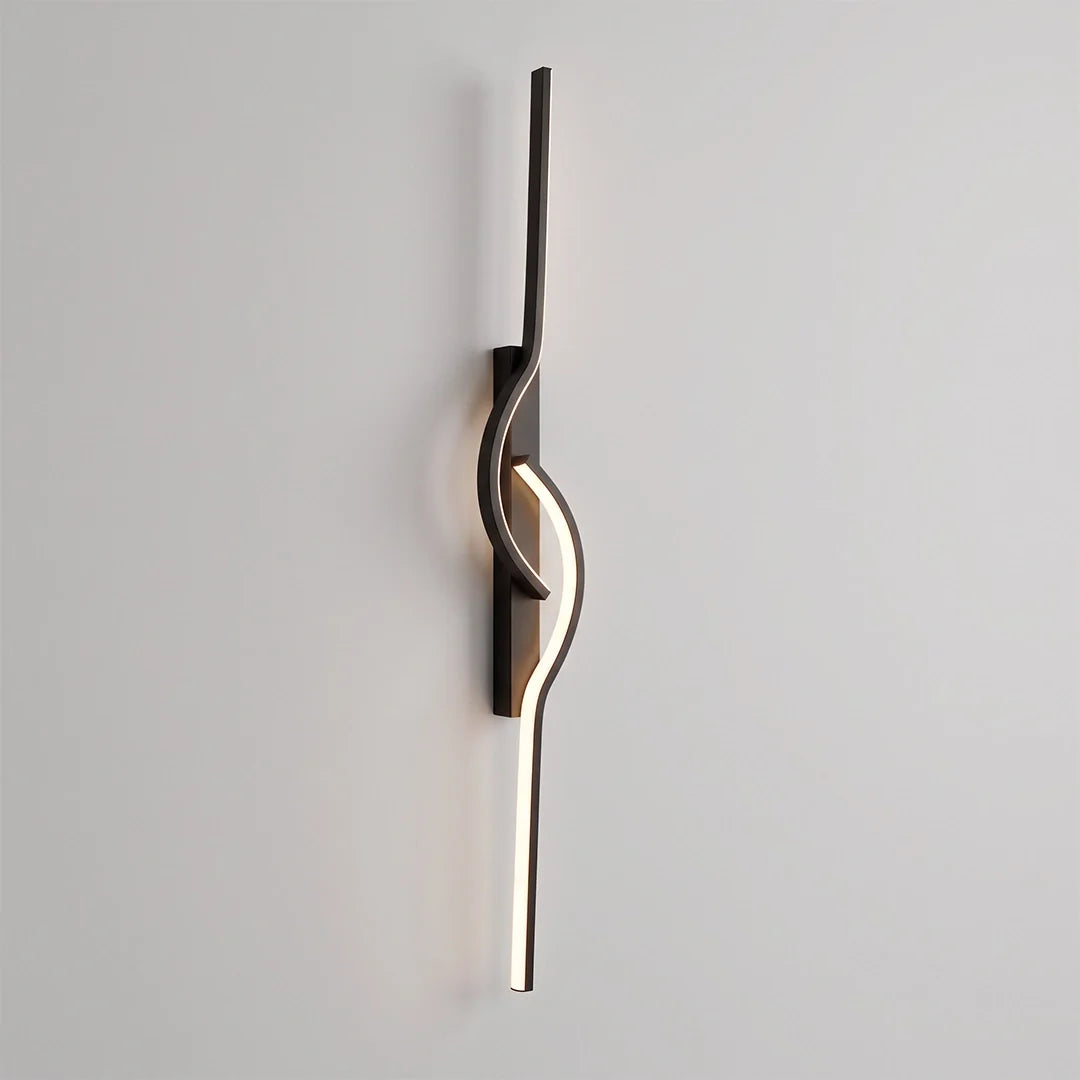 LED Wall Sconce, Black Linear Minimalist Dimmable Light