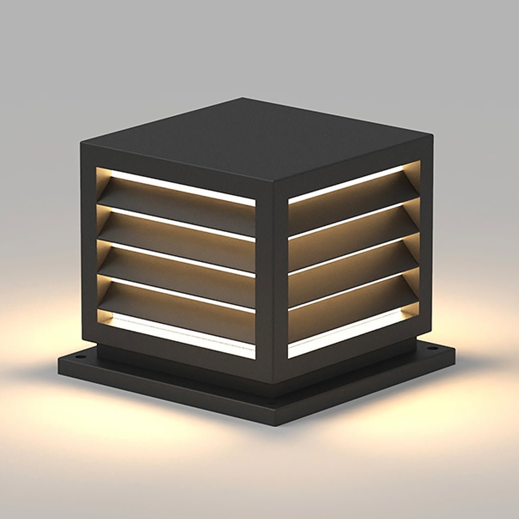 Post Cap Light, Square Solar or Hardwired Pillar Lantern