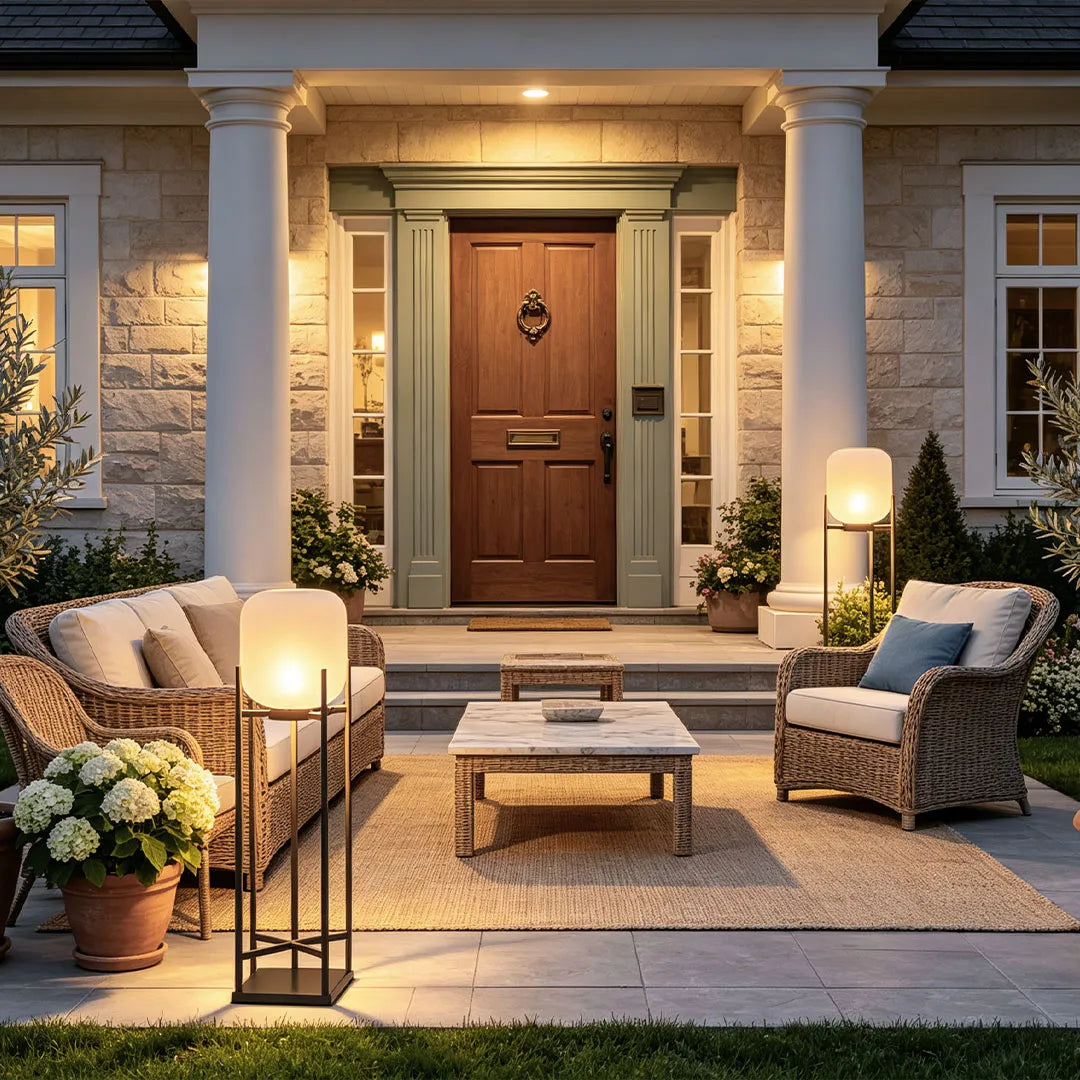 Outdoor Floor Lantern, Solar or Hardwired Standing Light