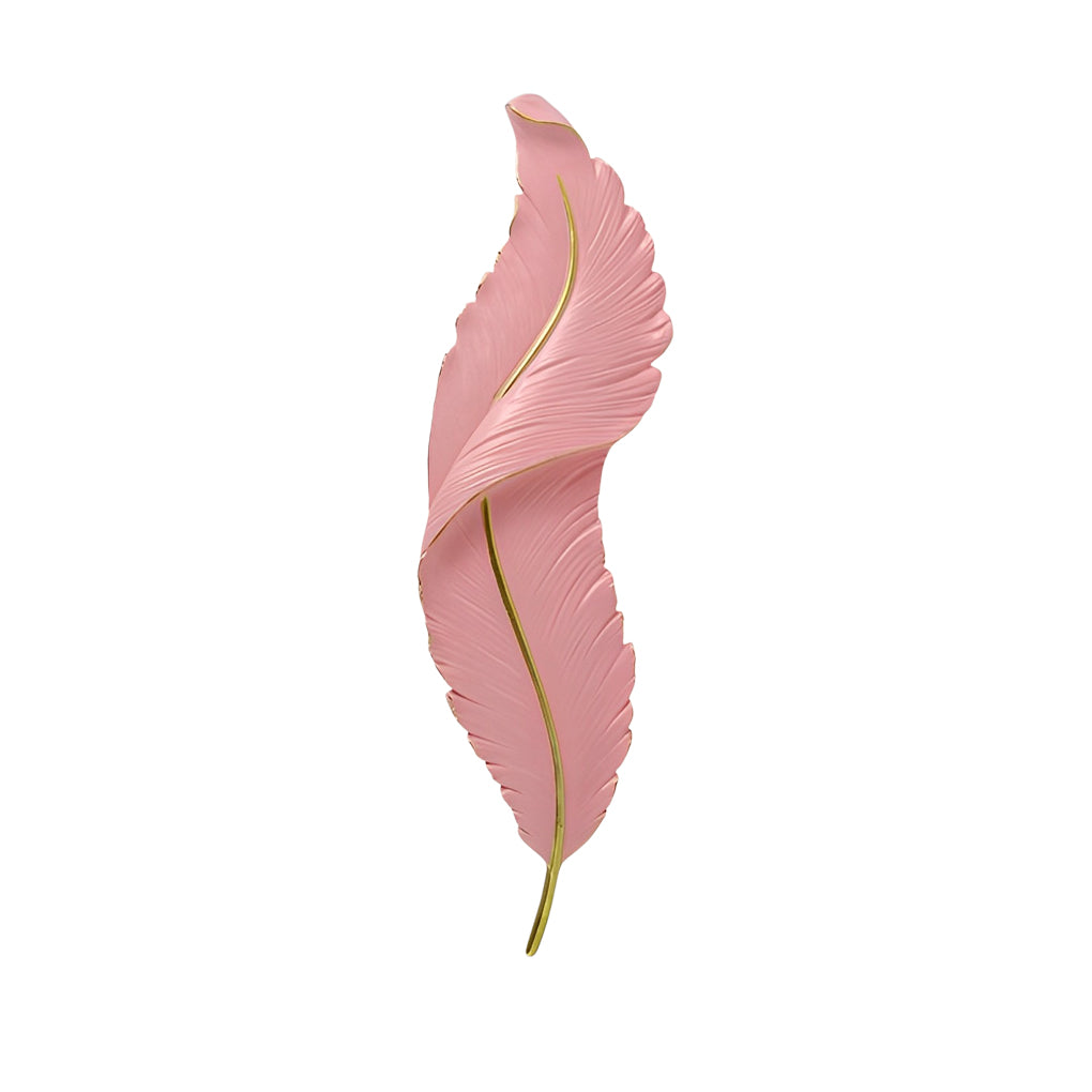 Feather Wall Light, Resin LED Wall Art Sconce