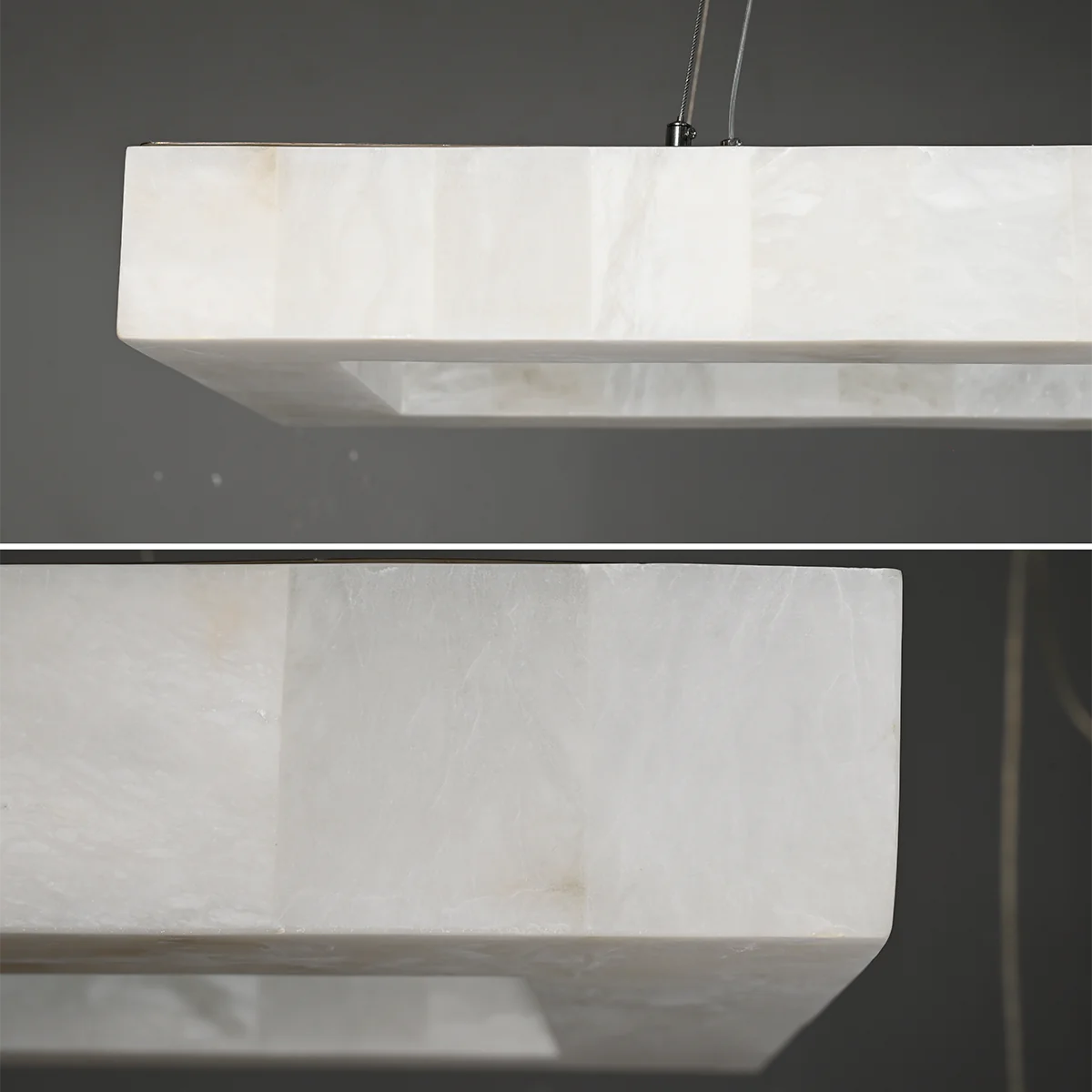 Rectangular Alabaster Chandelier, IP65 Linear Island Light