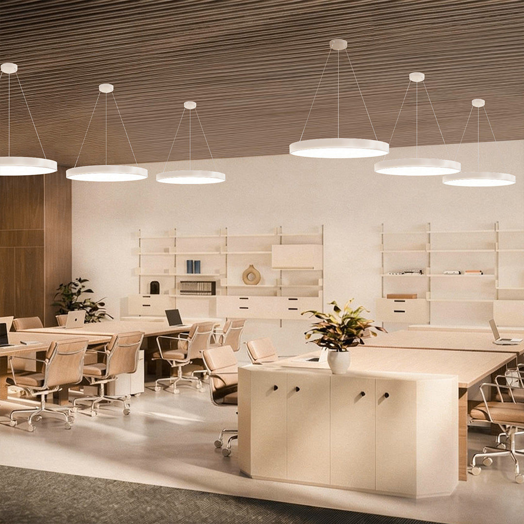 Round LED Ring Pendant Light, Modern Dimmable Ceiling Light
