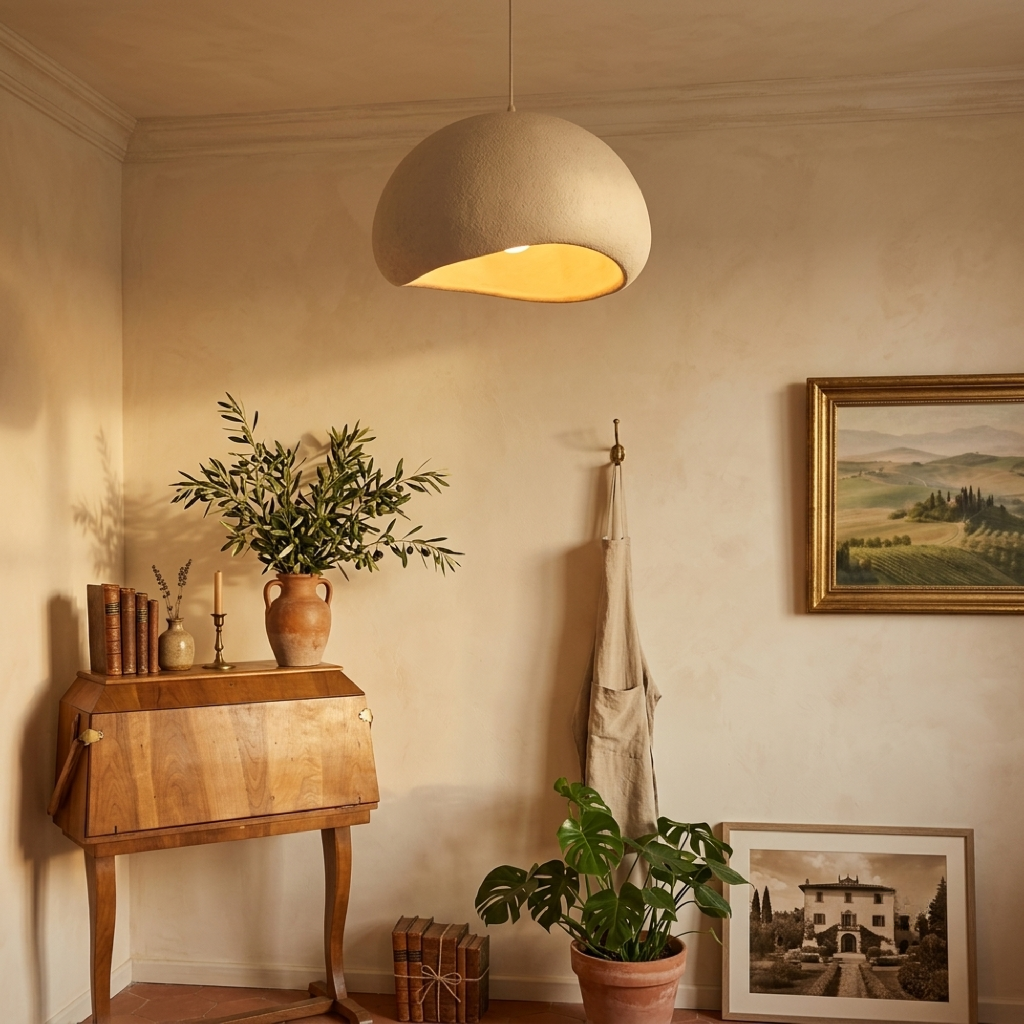 Modern Wabi Sabi Resin Chandelier — Casa Sereno Boho Cluster Ceiling Light for Dining Room & Living Room