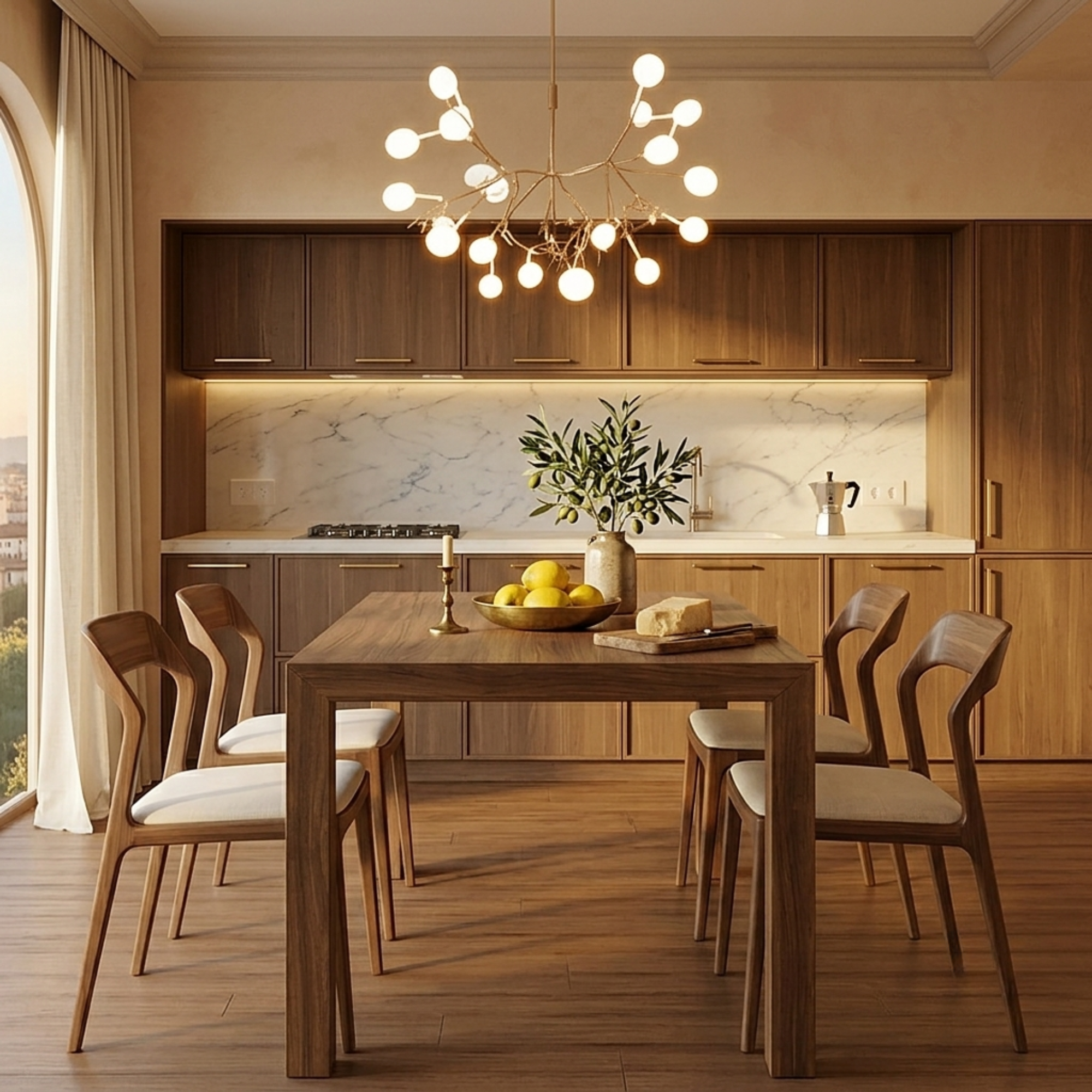Modern LED Branch Pendant Chandelier — Casa Milano Designer Sputnik Light for Dining Room & Foyer
