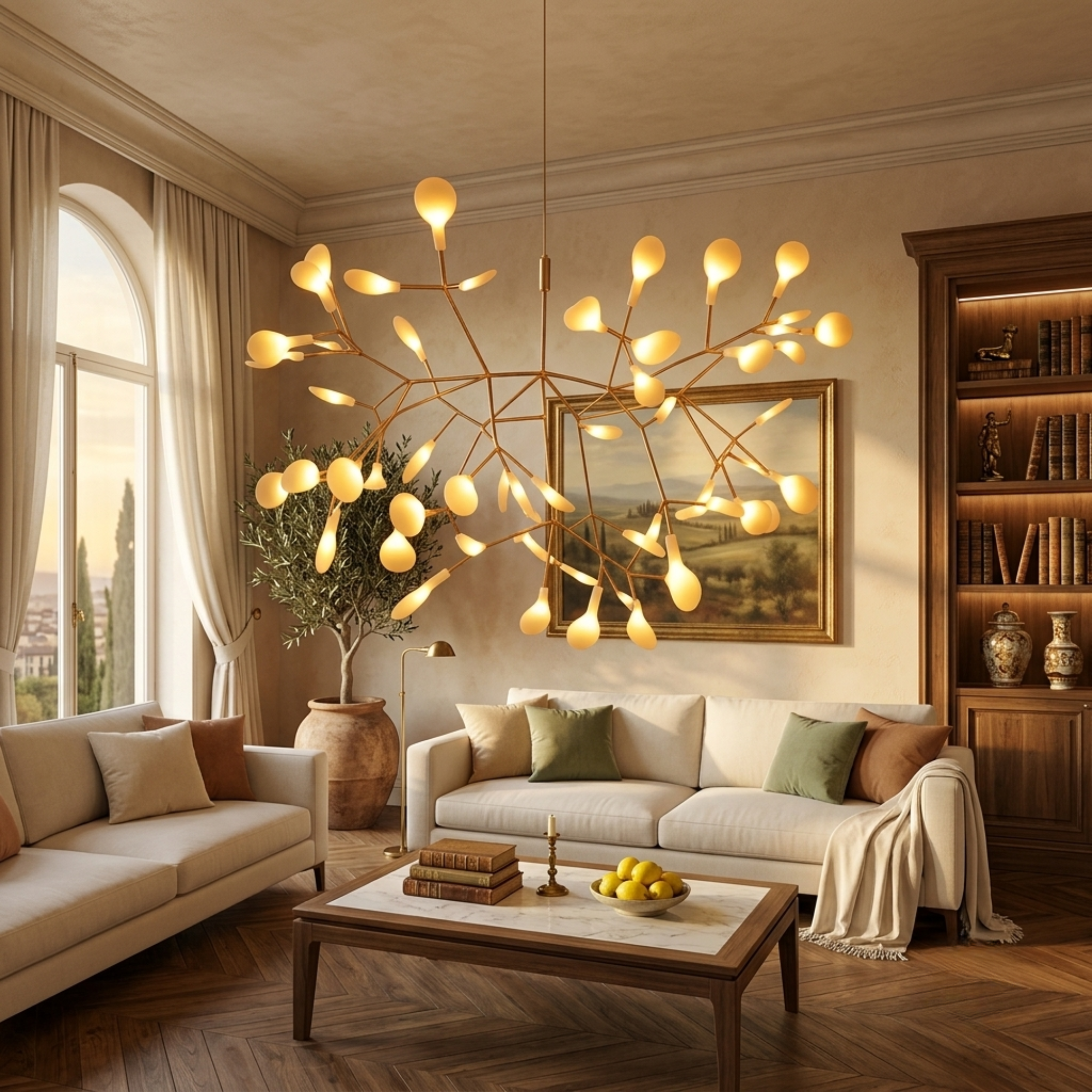 Modern LED Branch Pendant Chandelier — Casa Milano Designer Sputnik Light for Dining Room & Foyer