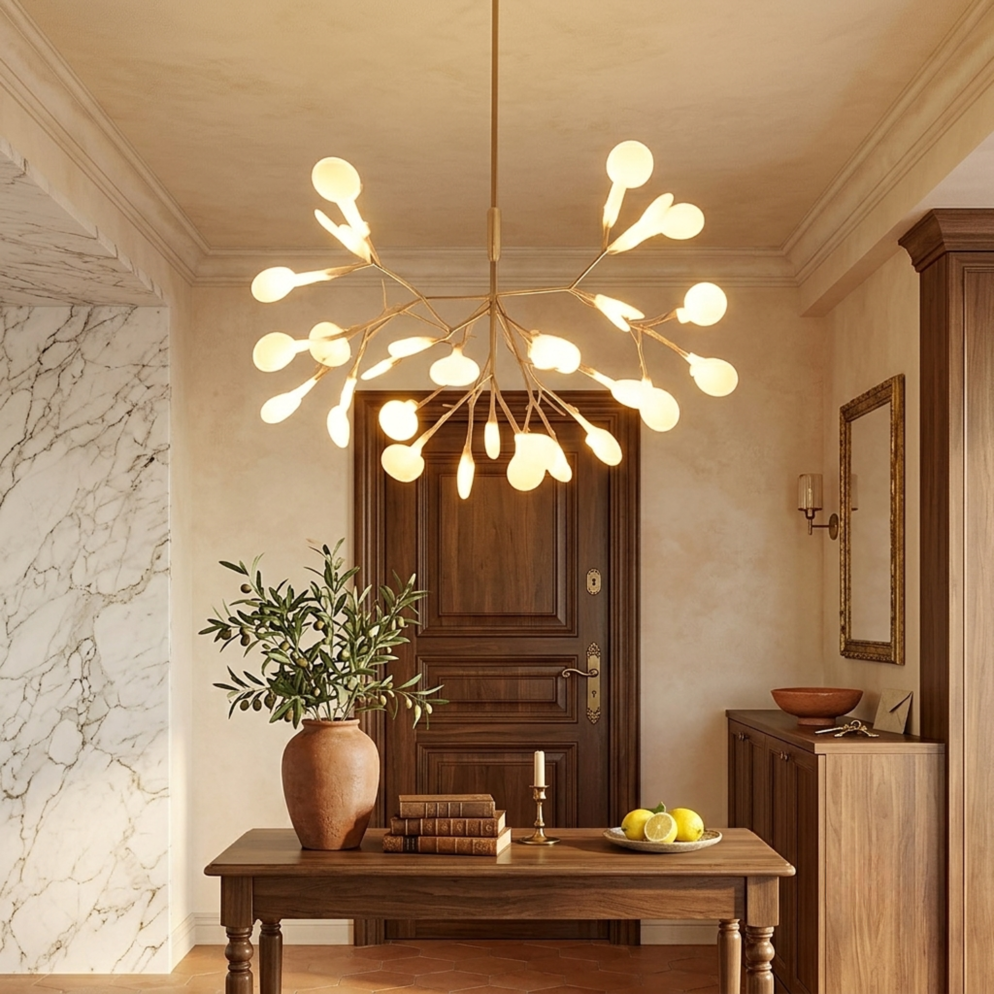 Modern LED Branch Pendant Chandelier — Casa Milano Designer Sputnik Light for Dining Room & Foyer
