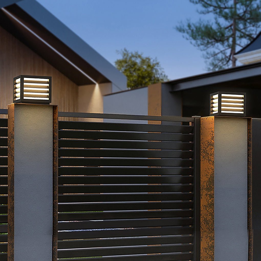 Post Cap Light, Square Solar or Hardwired Pillar Lantern