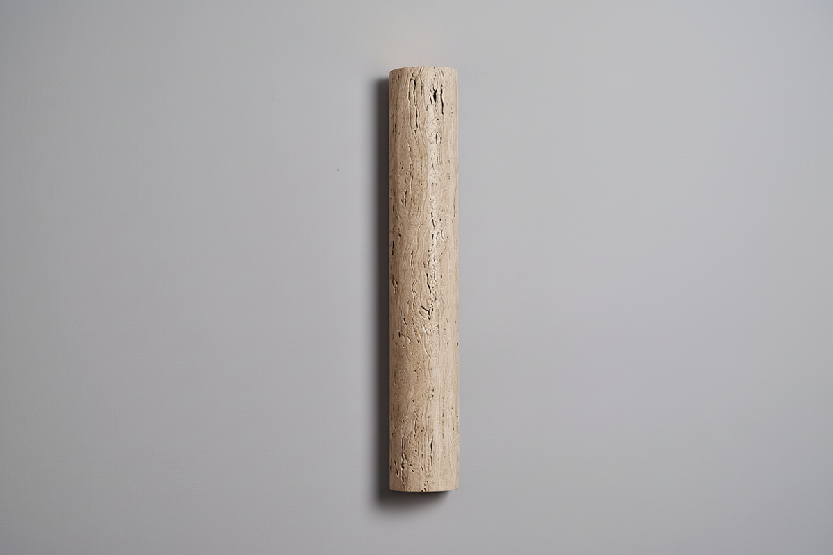 Travertine Bar Wall Light, Linear Stone LED Wall Sconce