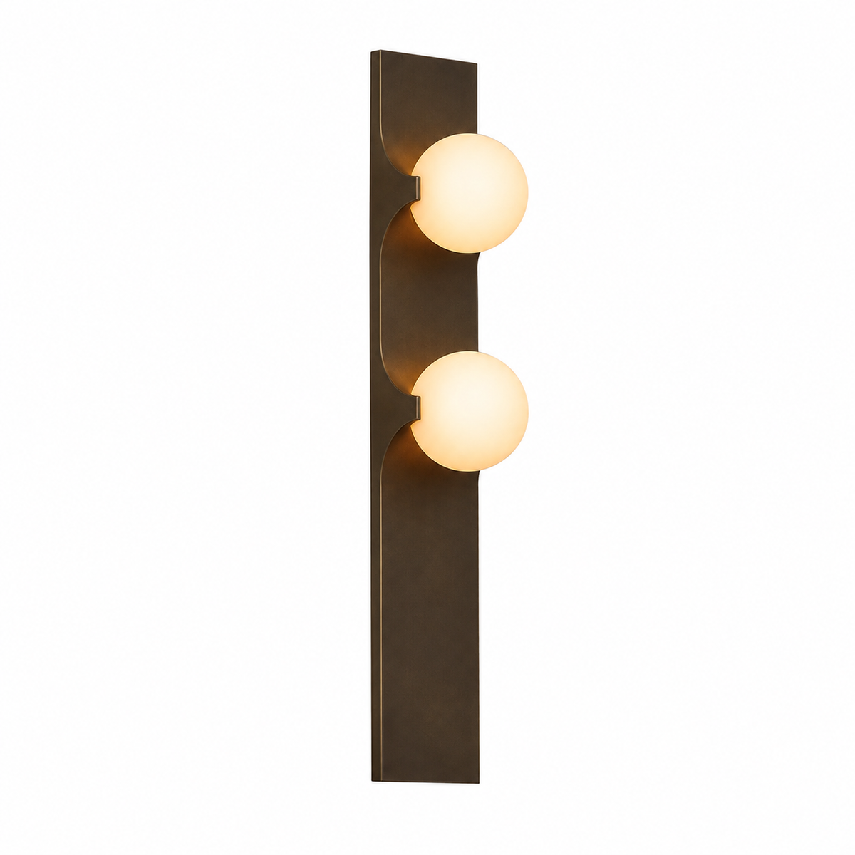 Brass Alabaster Globe Wall Light, Single or Double Sconce