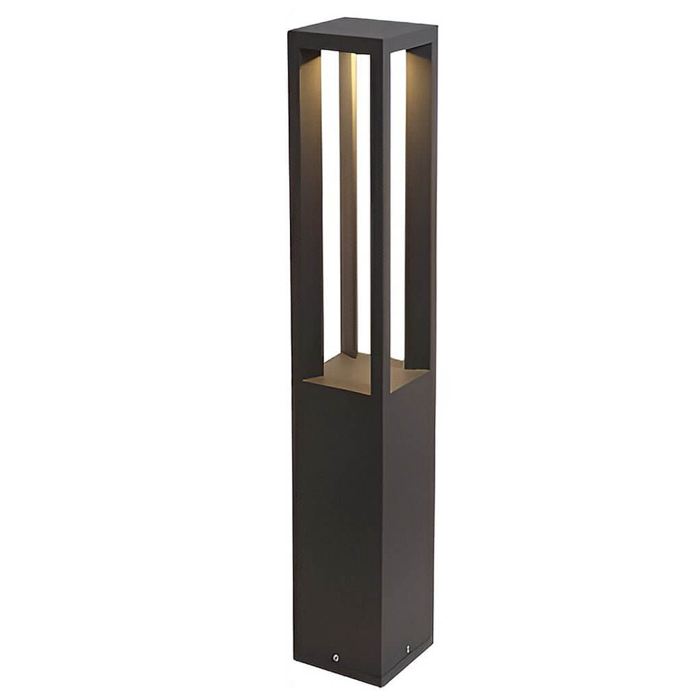 Black LED Bollard Light, Modern Garden Path Post Light