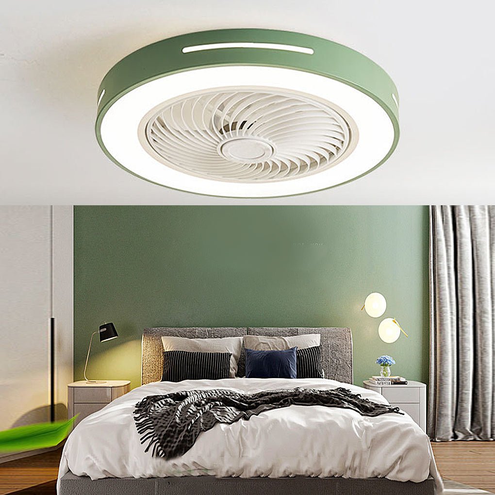 Bauhaus Ceiling Fan with Light, Colorful Flush Mount Fan