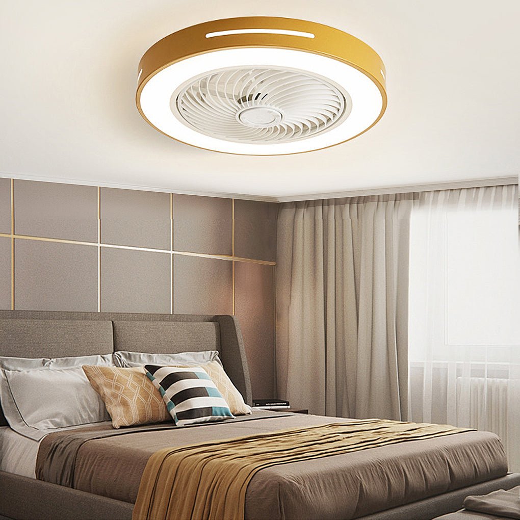 Bauhaus Ceiling Fan with Light, Colorful Flush Mount Fan